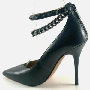 Jessica Simpson Black Heels with Chain Accent - new